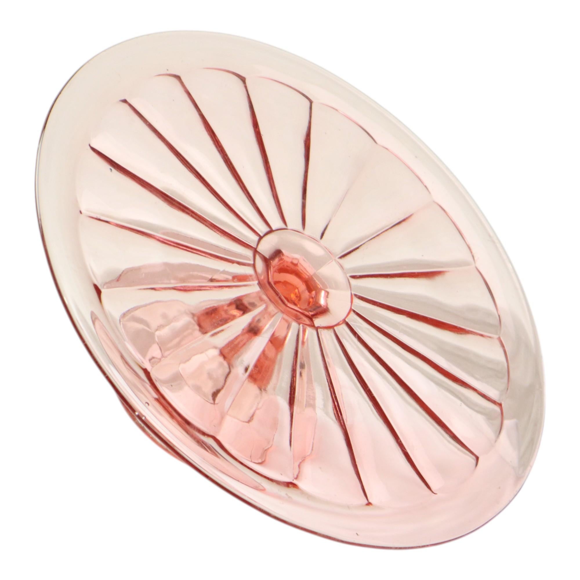 Plat à gâteaux Art Déco Rosaline rose Scailmont en vente 3