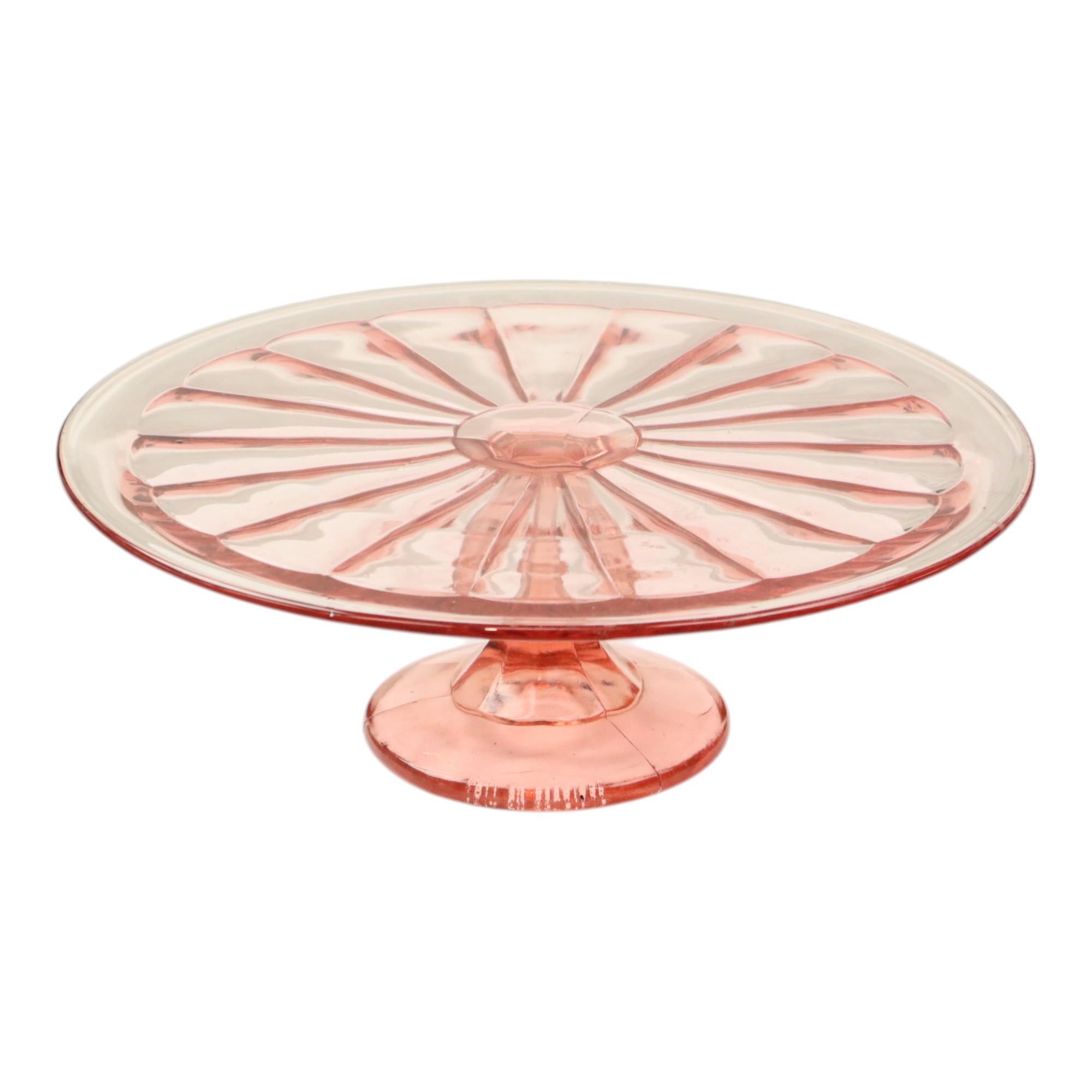 Plat à gâteaux Art Déco Rosaline rose Scailmont Bon état - En vente à Poperinge, BE