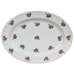 Plat de service en céramique rose
