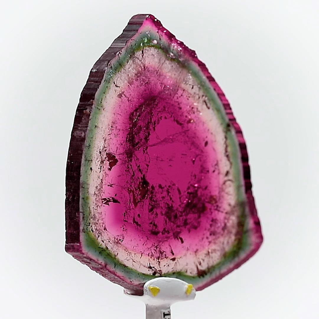 18th Century and Earlier Pink, Rose, & Green Watermelon Tourmaline Slice—Erongo Region, Namibia For Sale
