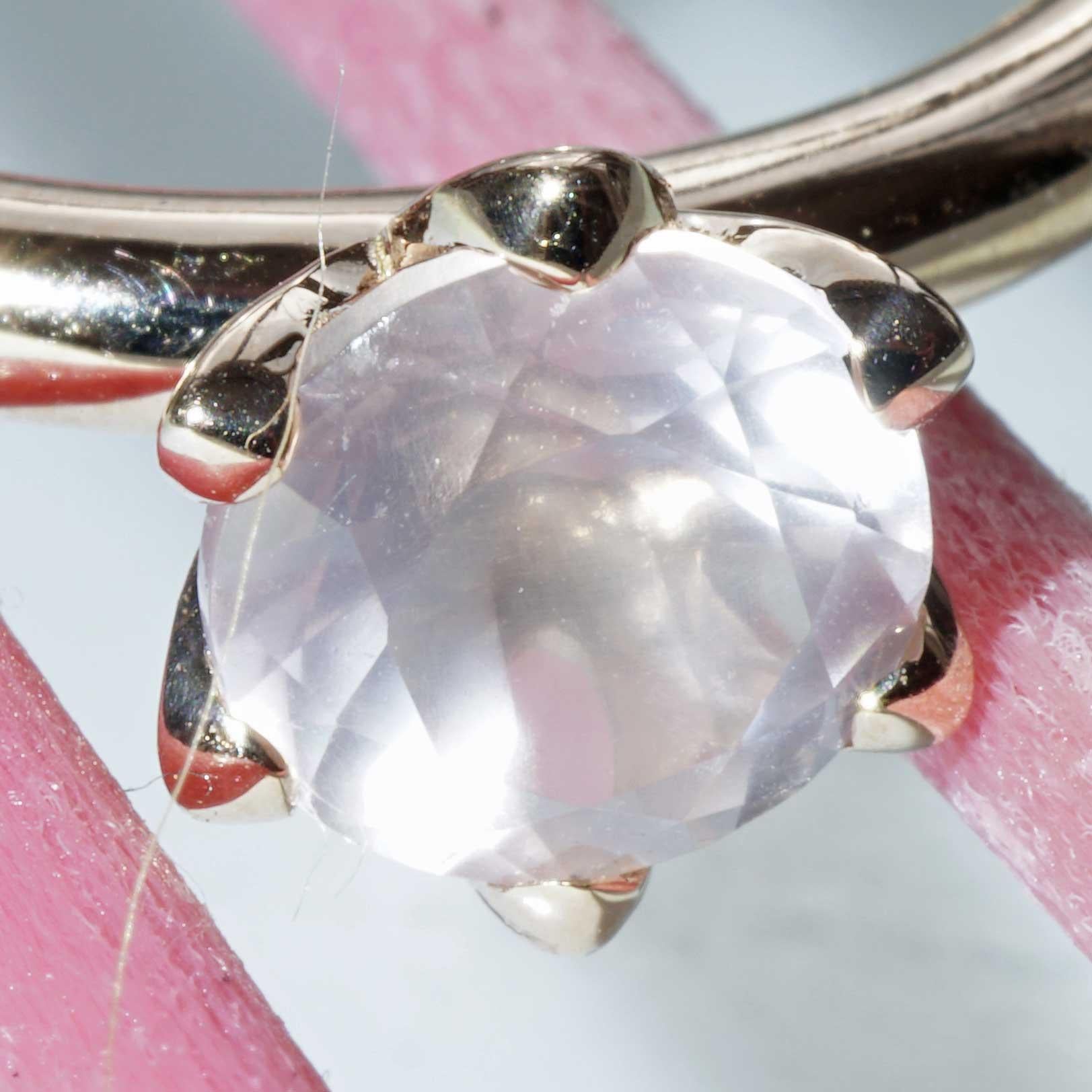 Pink Rose Quartz Ring made in Italy Valenza  finest Goldsmith´s Work Bestseller For Sale 6