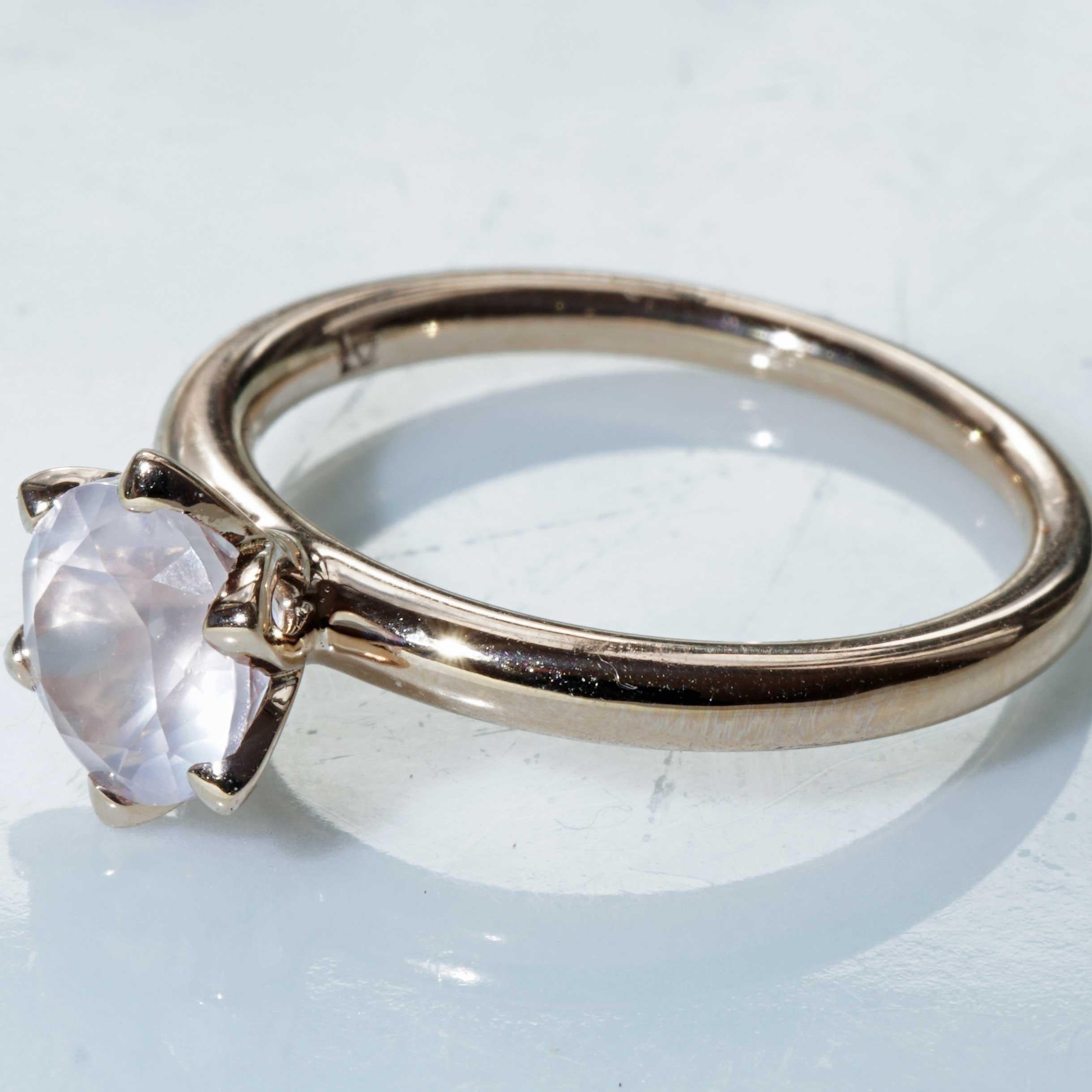 Pink Rose Quartz Ring made in Italy Valenza  finest Goldsmith´s Work Bestseller For Sale 11