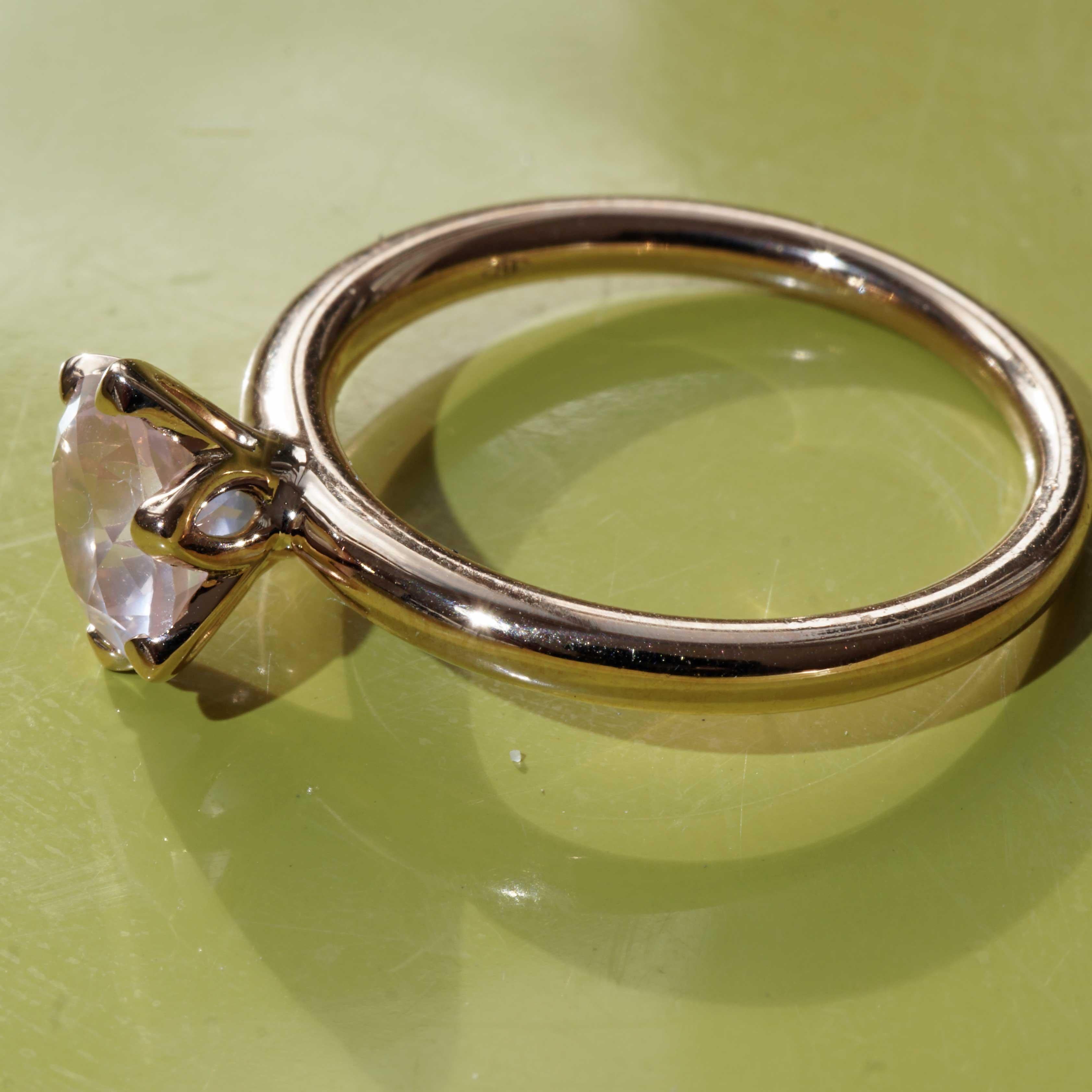 Pink Rose Quartz Ring made in Italy Valenza  finest Goldsmith´s Work Bestseller For Sale 1