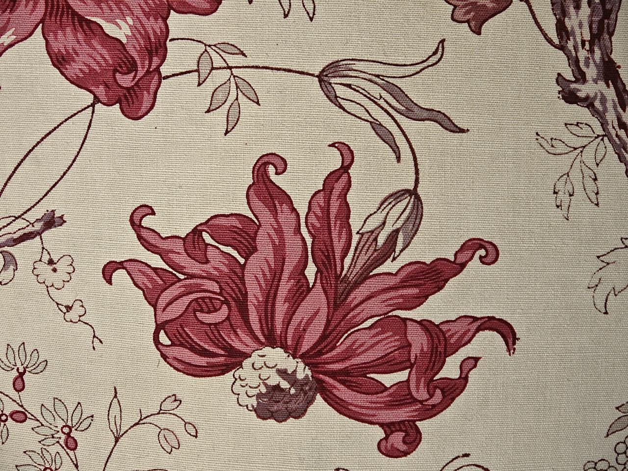 Pink Roses and Flowers Cotton Cushion French Late 19th Century In Good Condition In London, GB