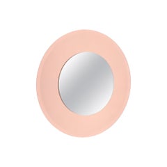 Pink Round Mirror by Cristal Art
