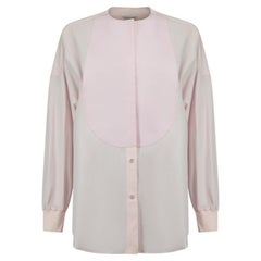 Pink Round Neck Button Up Shirt Size XS