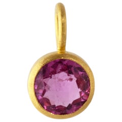 Bijoux d'art Ico & the Bird  Pendentif en or 22 carats avec rubellite et tourmaline