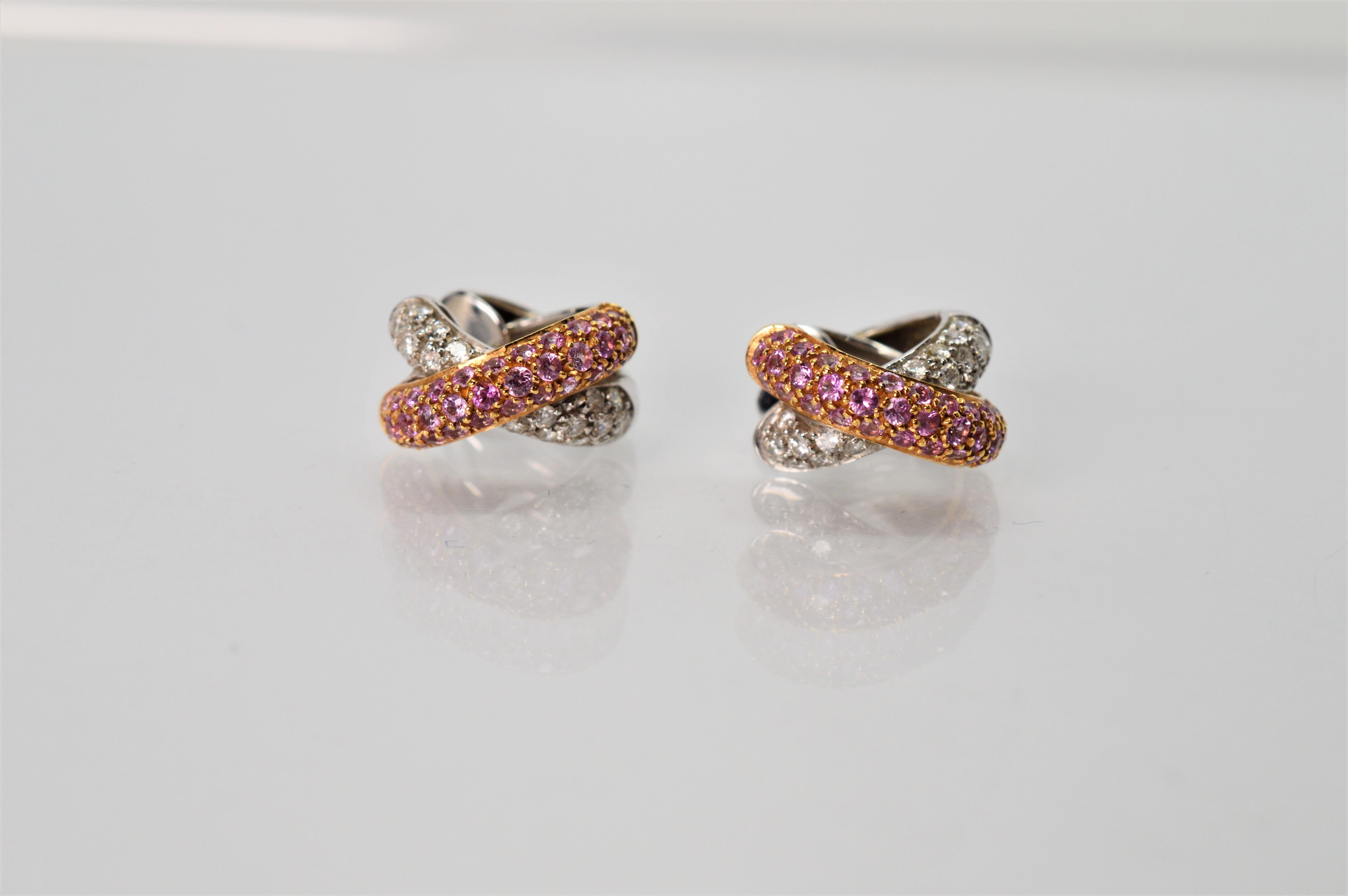 Ruby Diamond 18 Karat Gold Knot Earrings 1