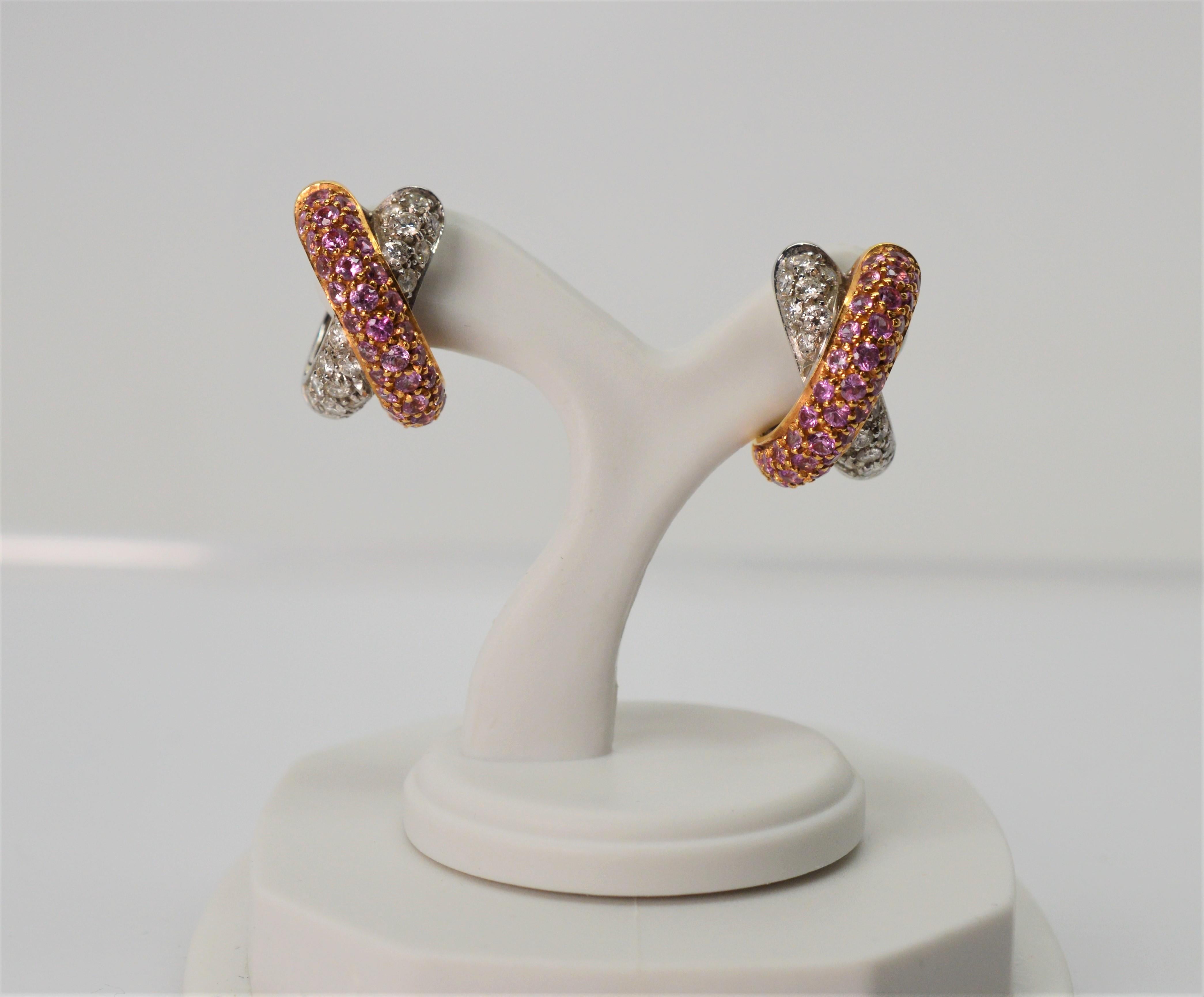 Ruby Diamond 18 Karat Gold Knot Earrings 2