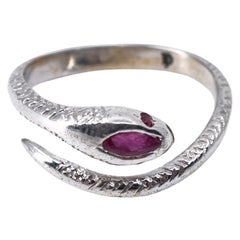 Pink Ruby Snake Ring Silver Serpent Adjustable J Dauphin