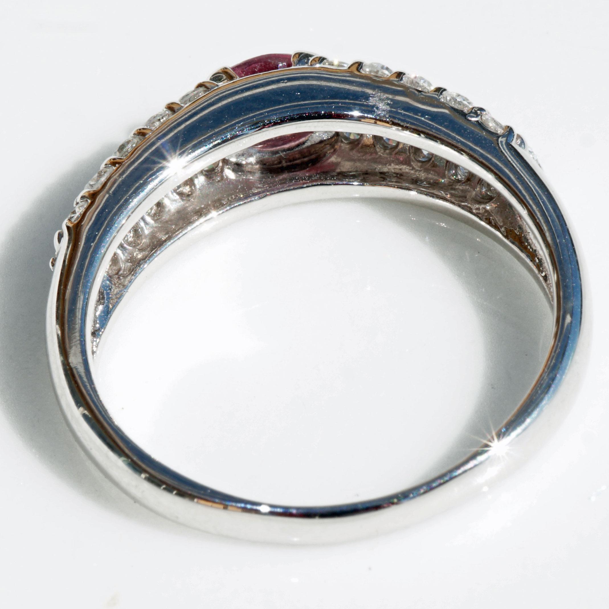 Rosa Saphir Brillant Ring 900 Platin 0,50 ct TW/SI Heißes Rosa großer Brilliante für Damen oder Herren im Angebot