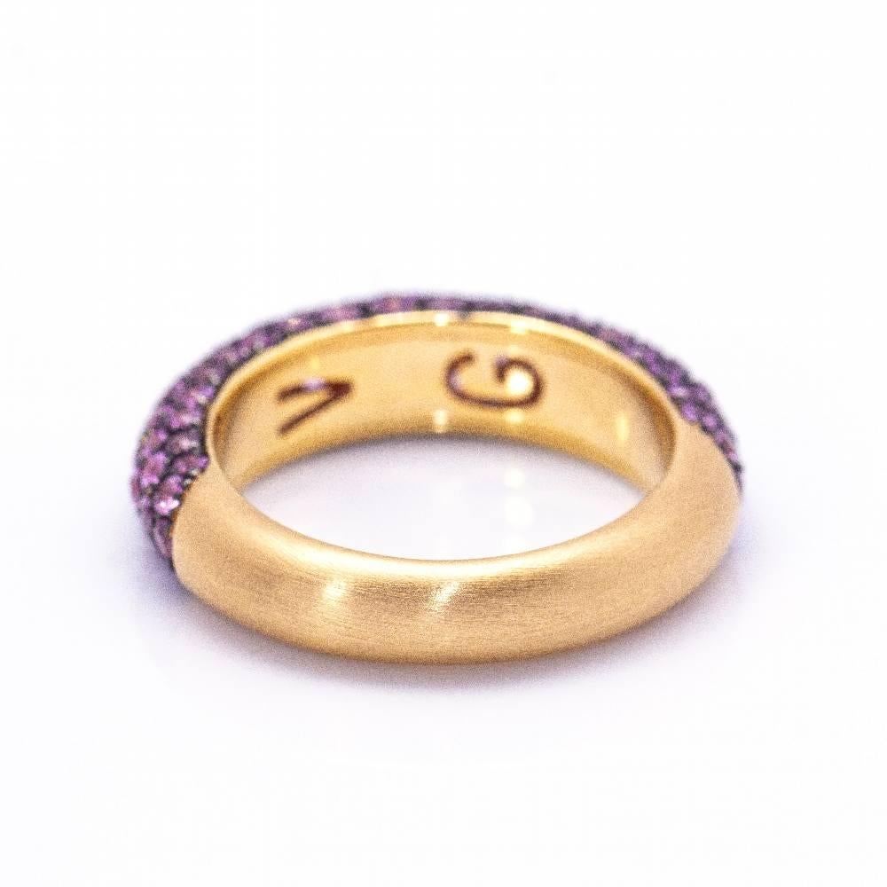 PINK SAPHIRE Gold Ring In New Condition For Sale In BARCELONA, ES