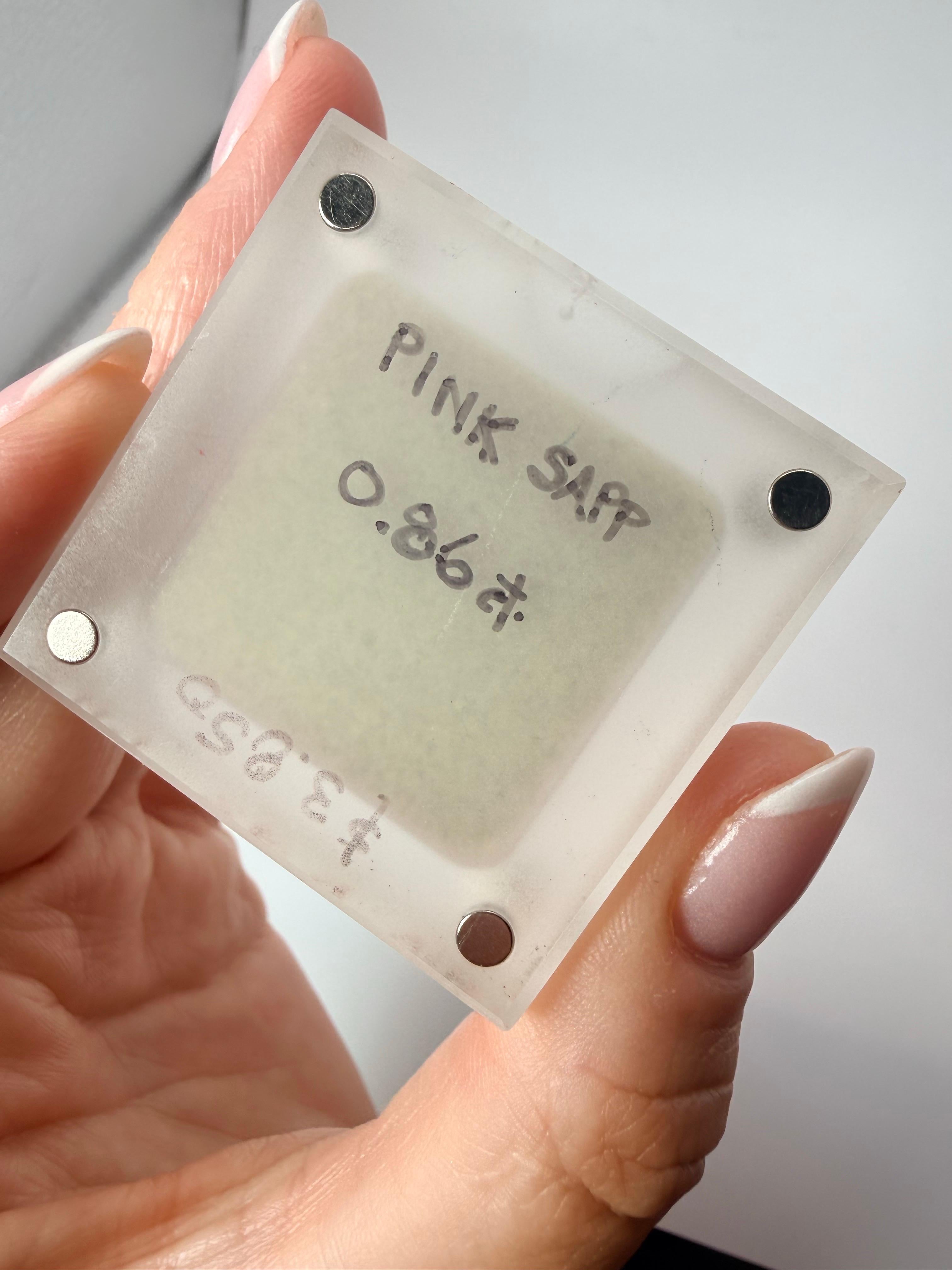 Rosa Saphir 0,86 Karat rund Edelstein für Damen oder Herren im Angebot