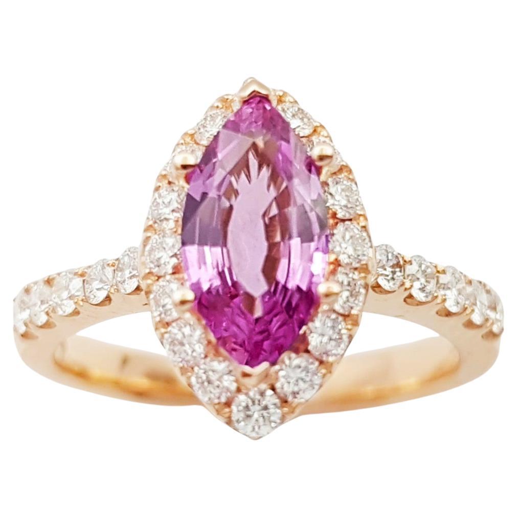 Pink Sapphire 0.95 carat with Diamond 0.47 carat Ring set in 18K Rose Gold Setti
