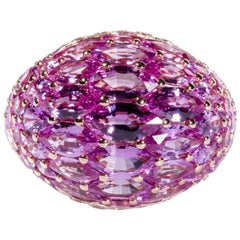 Pink Sapphire 18 Karat Rose Dome Ring