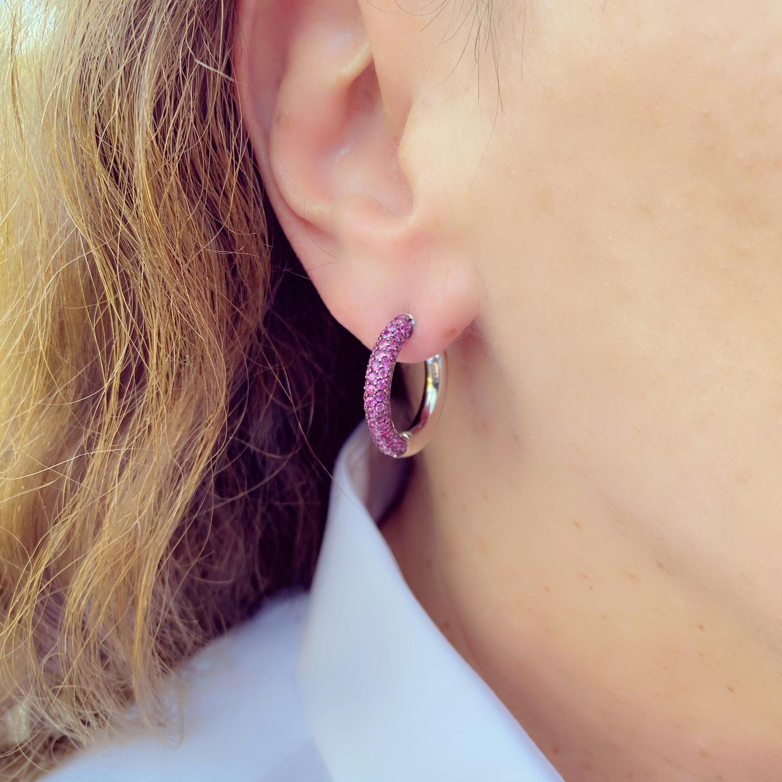 pink gold hoop earrings