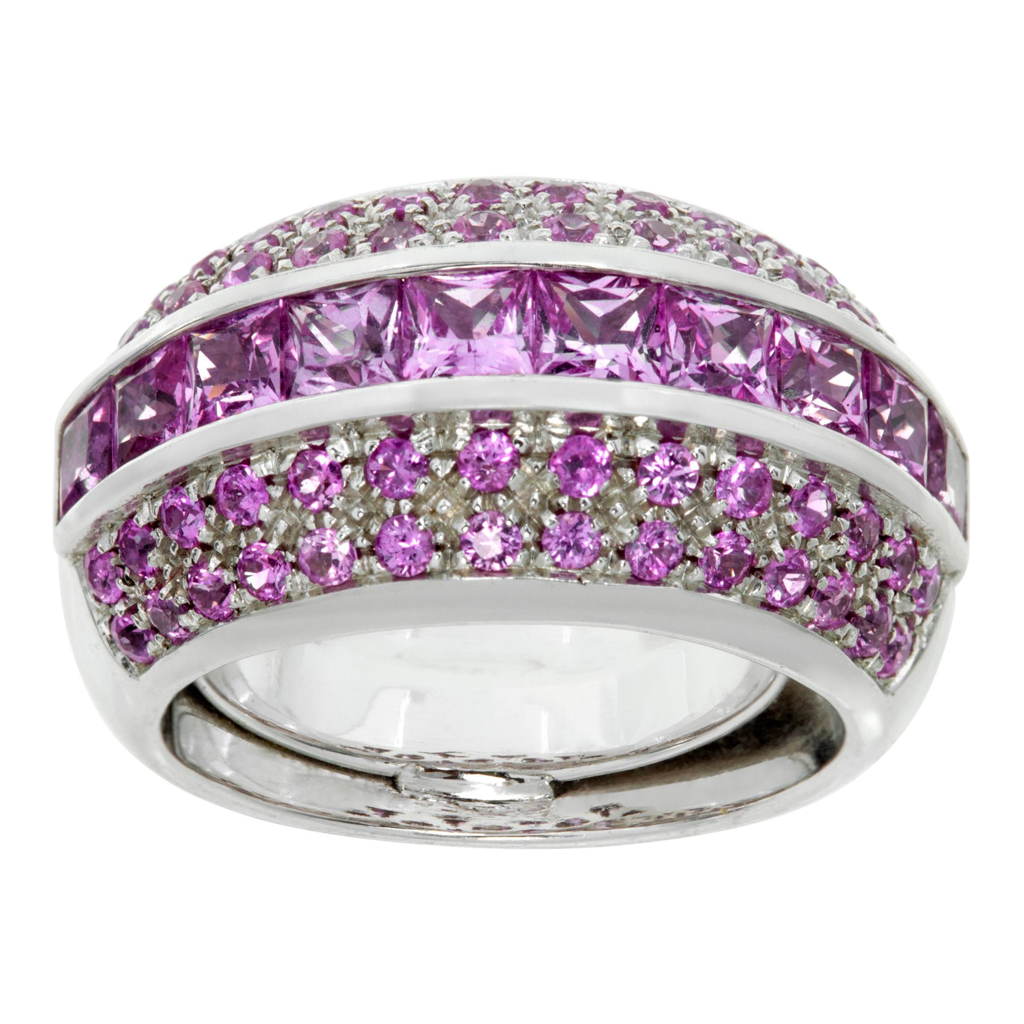 Bague en or blanc 18 carats avec saphir rose