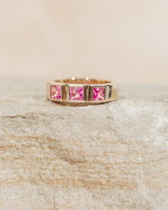 Pink Sapphire 3-Stone Ring