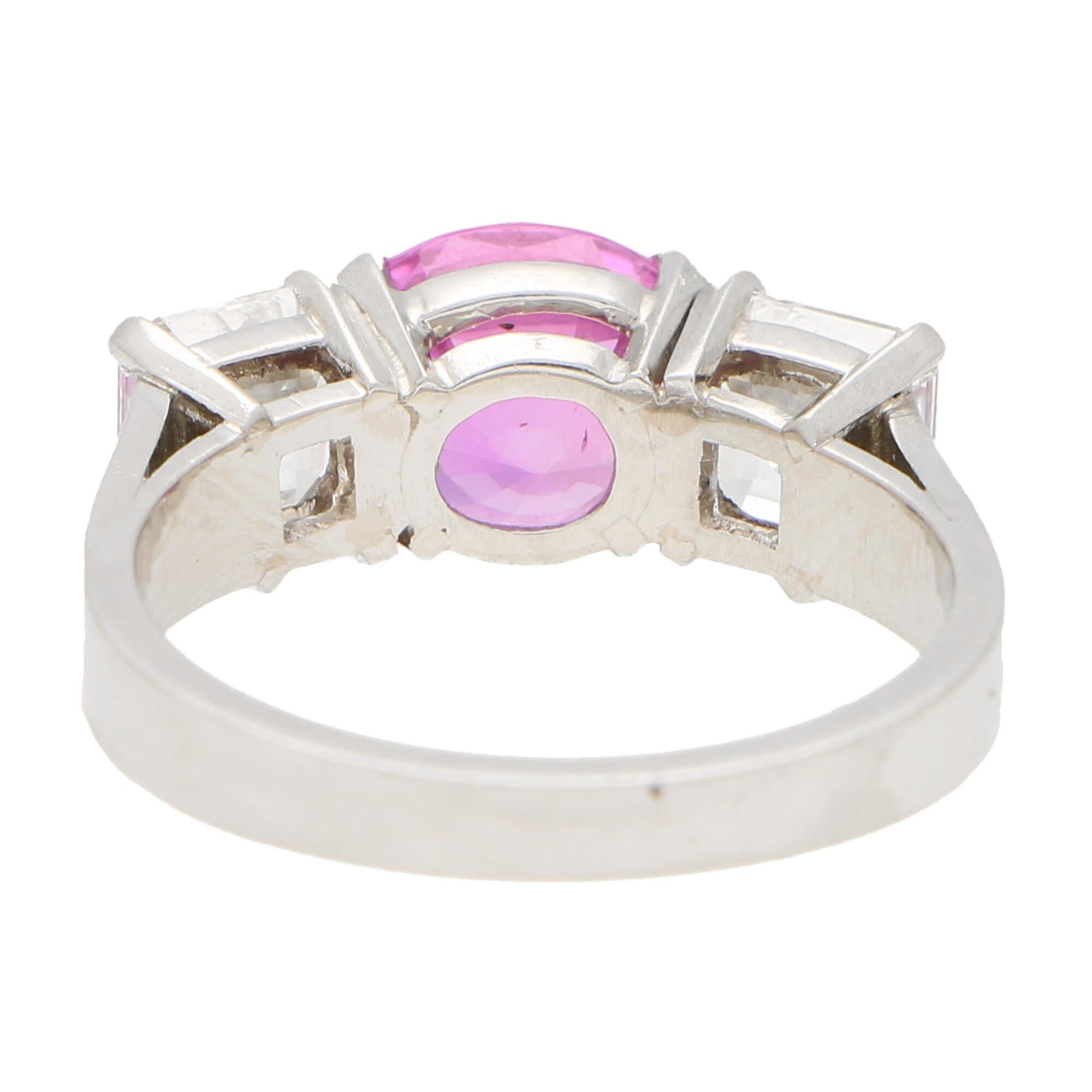 pink sapphire ring platinum