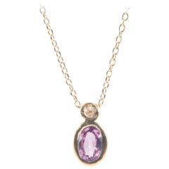 Collana Duo di Zaffiri Rosa e Diamanti Cognac