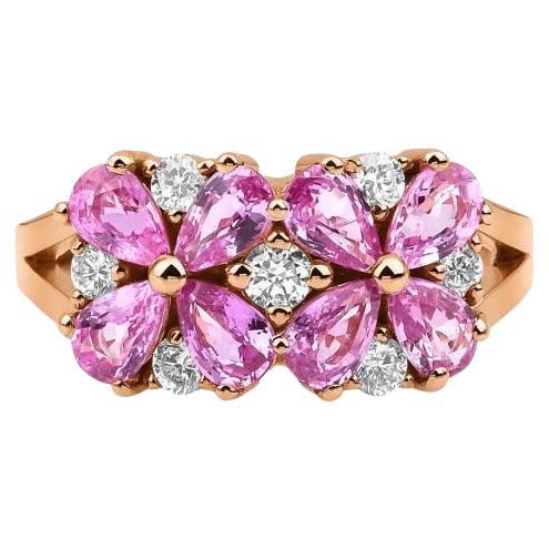 Pink Sapphire und Diamond 2.49ct Ring im Angebot
