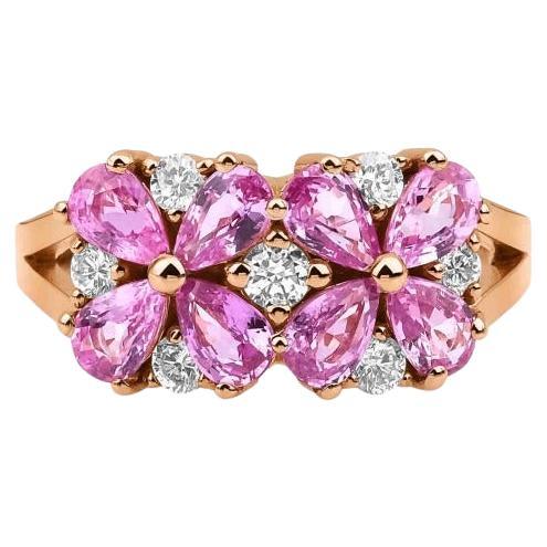 Pink Sapphire And Diamond 2.49ct Ring