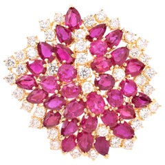 pink sapphire brooch Pink Sapphire and Diamond Brooch