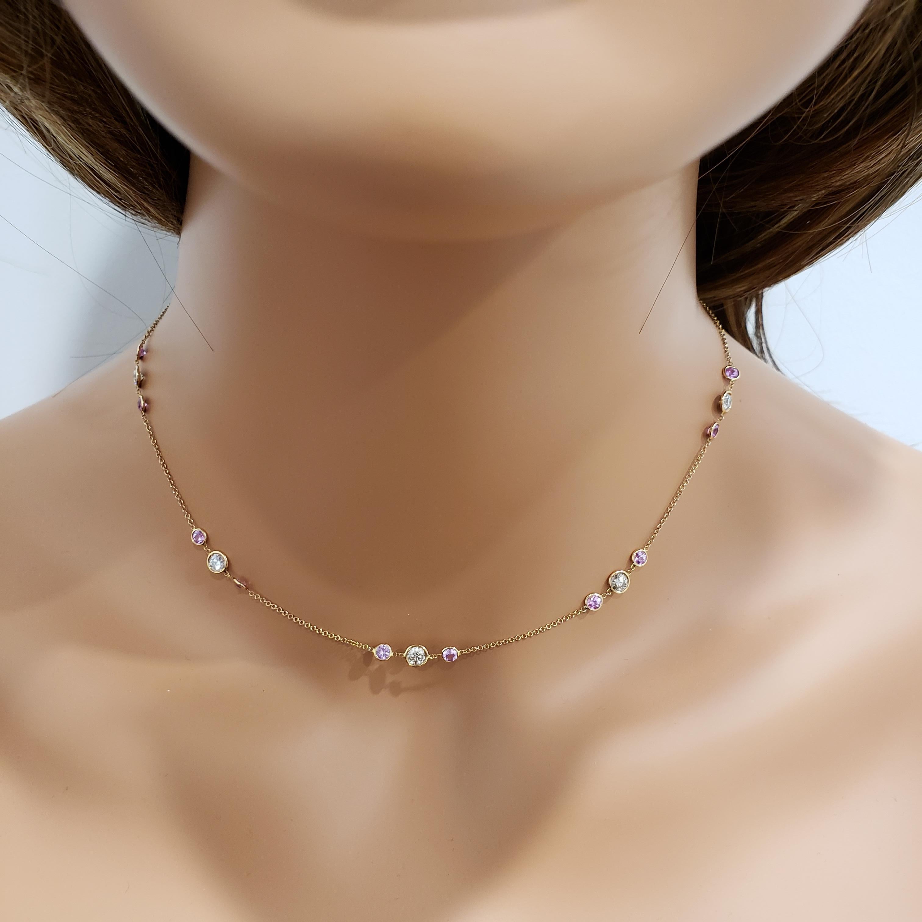 Contemporary Roman Malakov Pink Sapphire and Diamond by The Yard Necklace