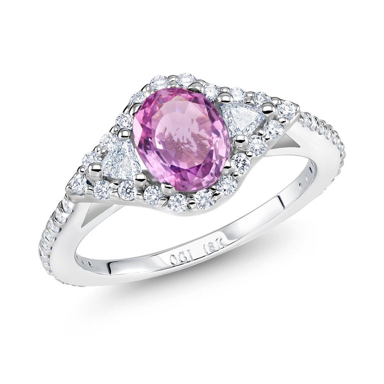 Pink Sapphire and Diamond Cocktail Gold Ring Weighing 2 Carat For Sale ...