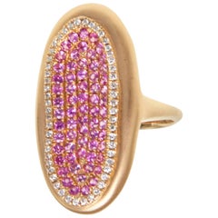 Pink Sapphire and Diamond Cocktail Ring