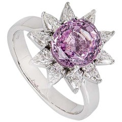 Pink Sapphire and Diamond Dress Ring