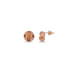 Pendientes de zafiro rosa y diamantes en oro rosa de 18 quilates
