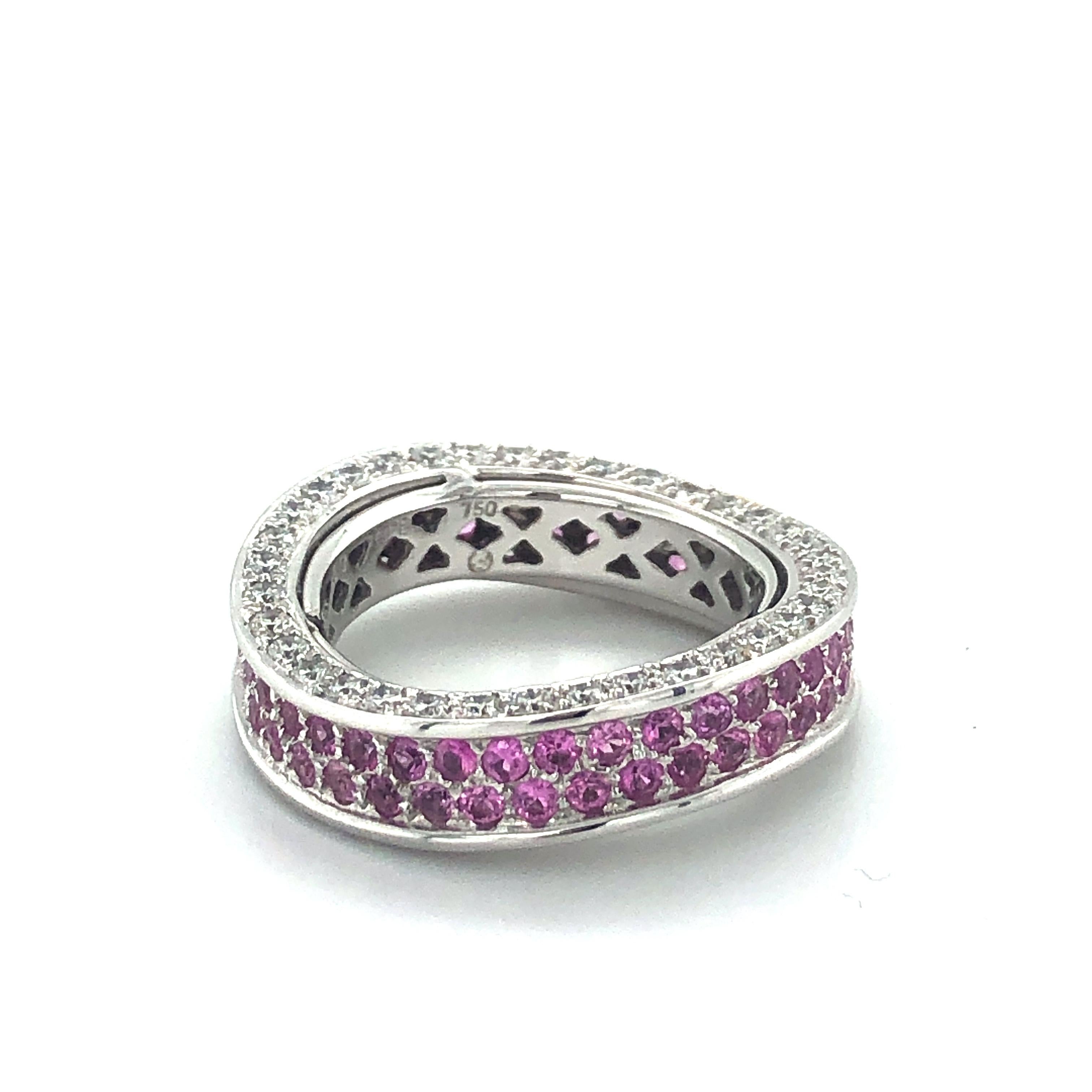 pink sapphire eternity ring white gold