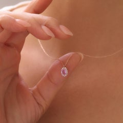 Pink Sapphire And Diamond Halo Pendant