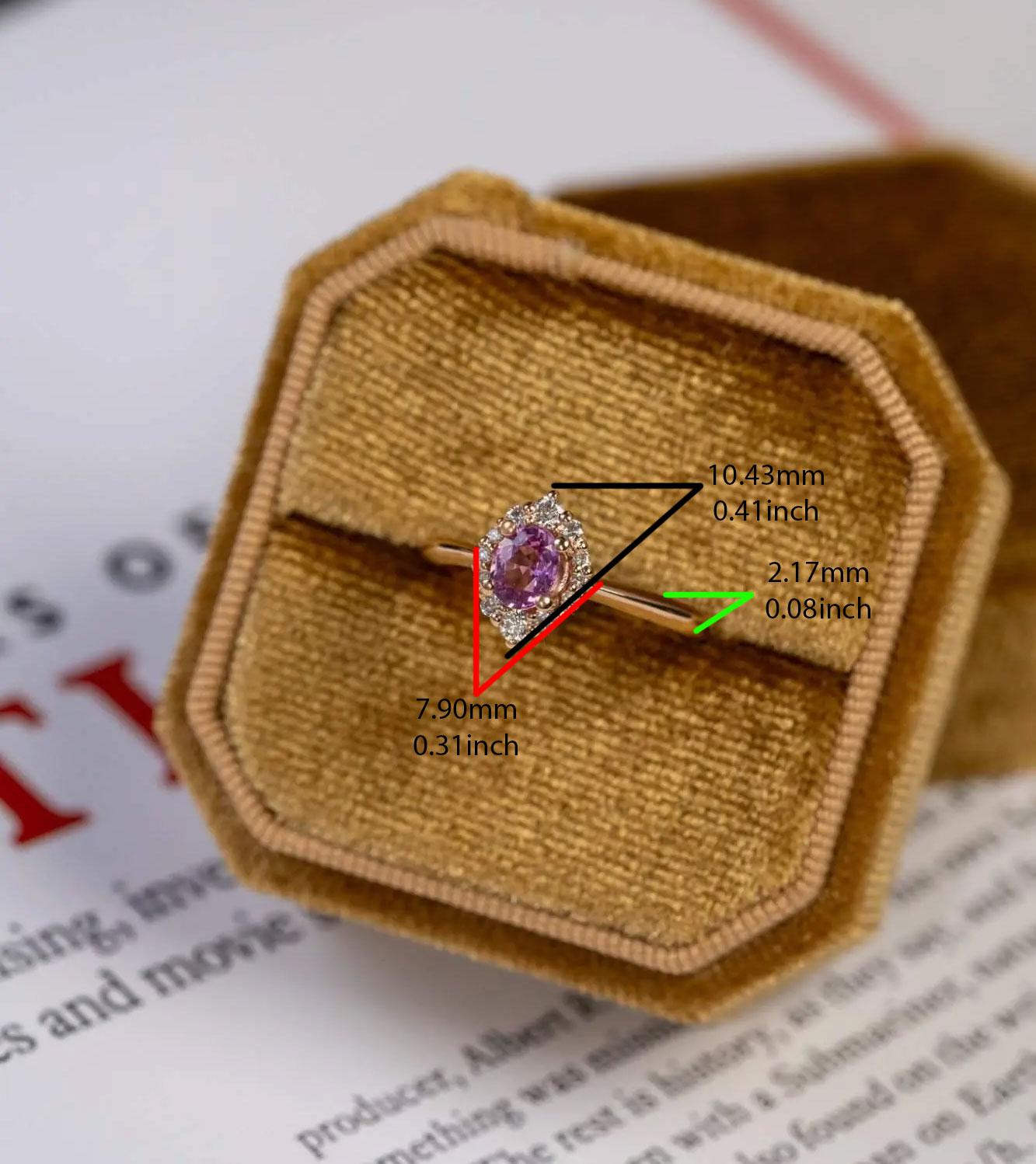 For Sale:  Pink Sapphire And Diamond Halo Ring 10