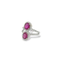 Rosa Saphir und Pink Diamond Halo Ring