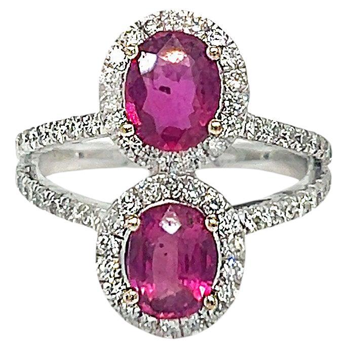 Pink Sapphire and Diamond Halo Ring