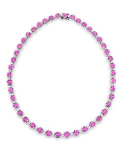 Pink Sapphire and Diamond Necklace by Oscar Heyman