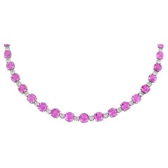 Pink Sapphire and Diamond Necklace by Oscar Heyman