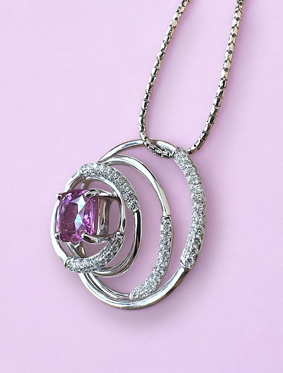 Ciondolo Orbita con Zaffiro Rosa e Diamante In condizioni Nuovo in vendita a COTTESLOE, AU