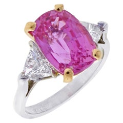 Pink Sapphire and Diamond Ring