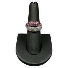 Pink Sapphire and Diamond Ring in 14kt White Gold - 2ctw Sapphire, 0.60ctw Dia