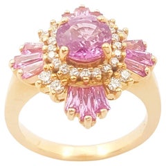 Pink Sapphire and Diamond Ring set in 18K Rose Gold Settings