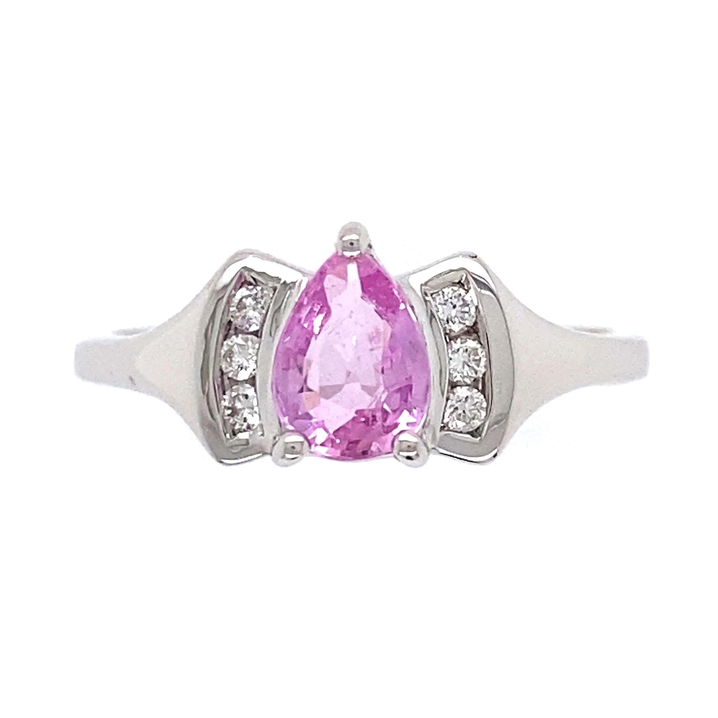Mixed Cut Pink Sapphire and Diamond Vintage Gold Band Cocktail Ring  For Sale