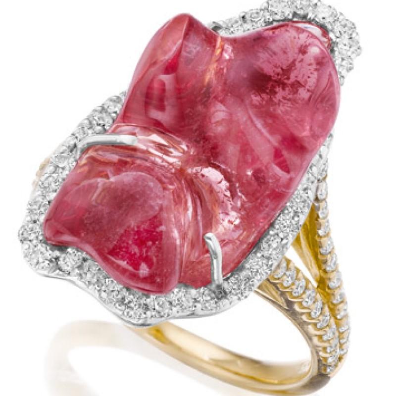 Pink Spinel and Gold Ring by Kimberly McDonald In Excellent Condition In New York, NY