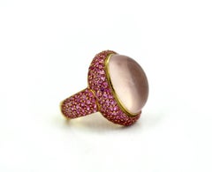 Pink Sapphire and Rose Quartz Ring