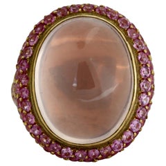 Pink Sapphire and Rose Quartz Ring