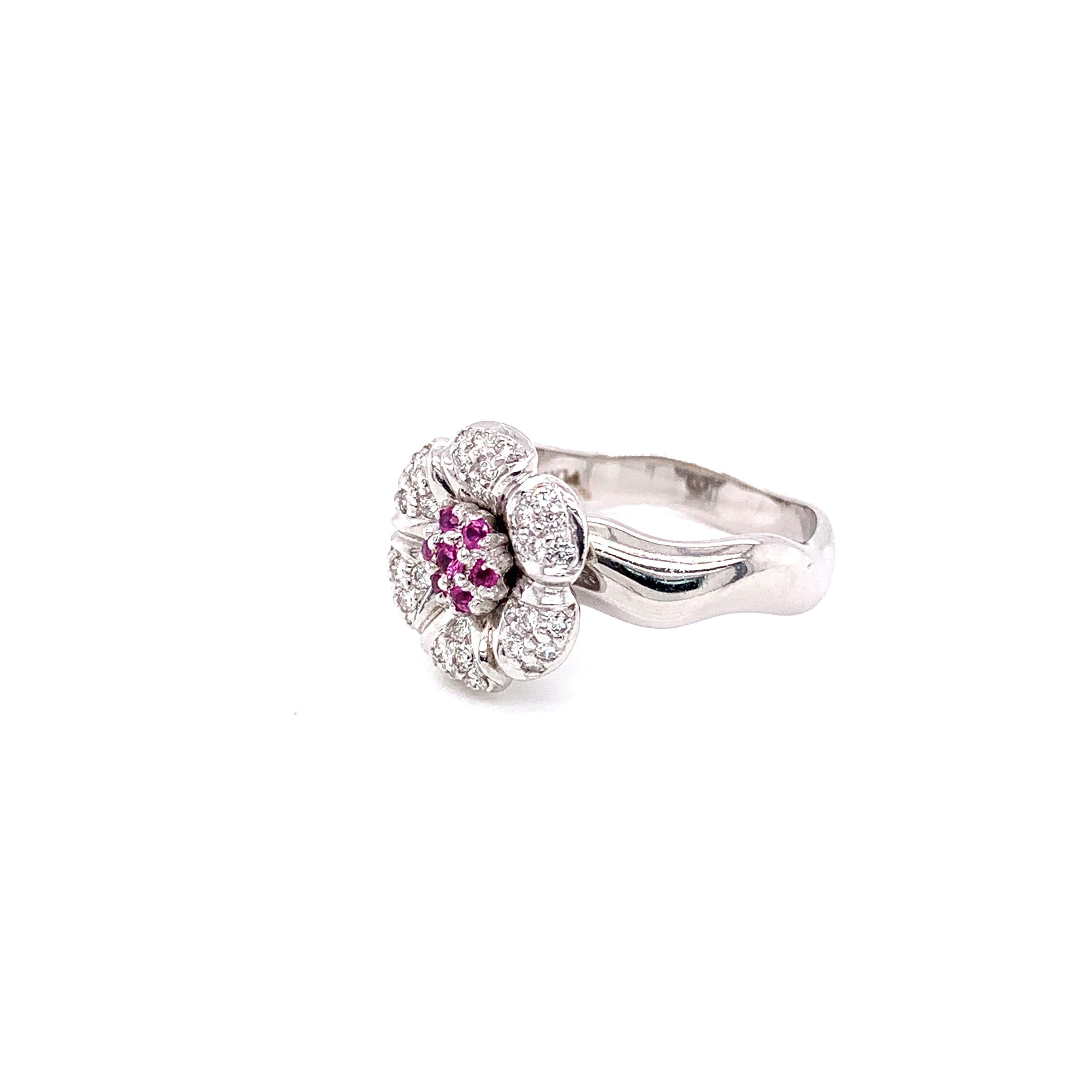 Pink Sapphire and White Diamond Gold 