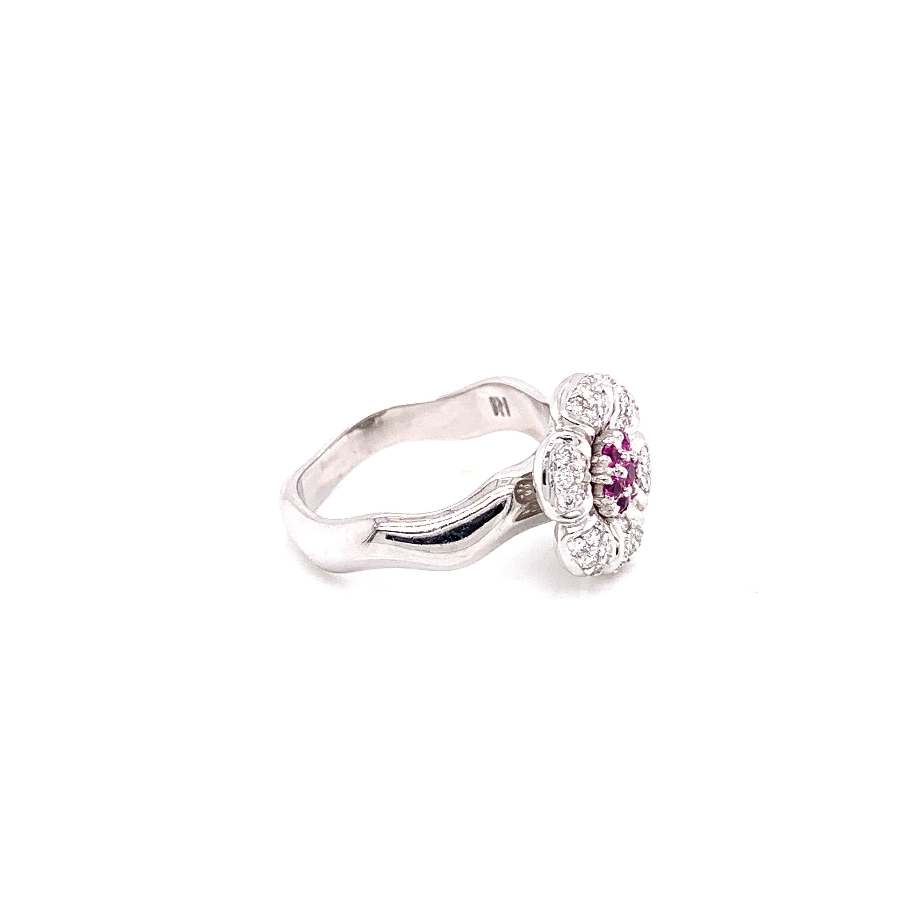 pink flower diamond ring