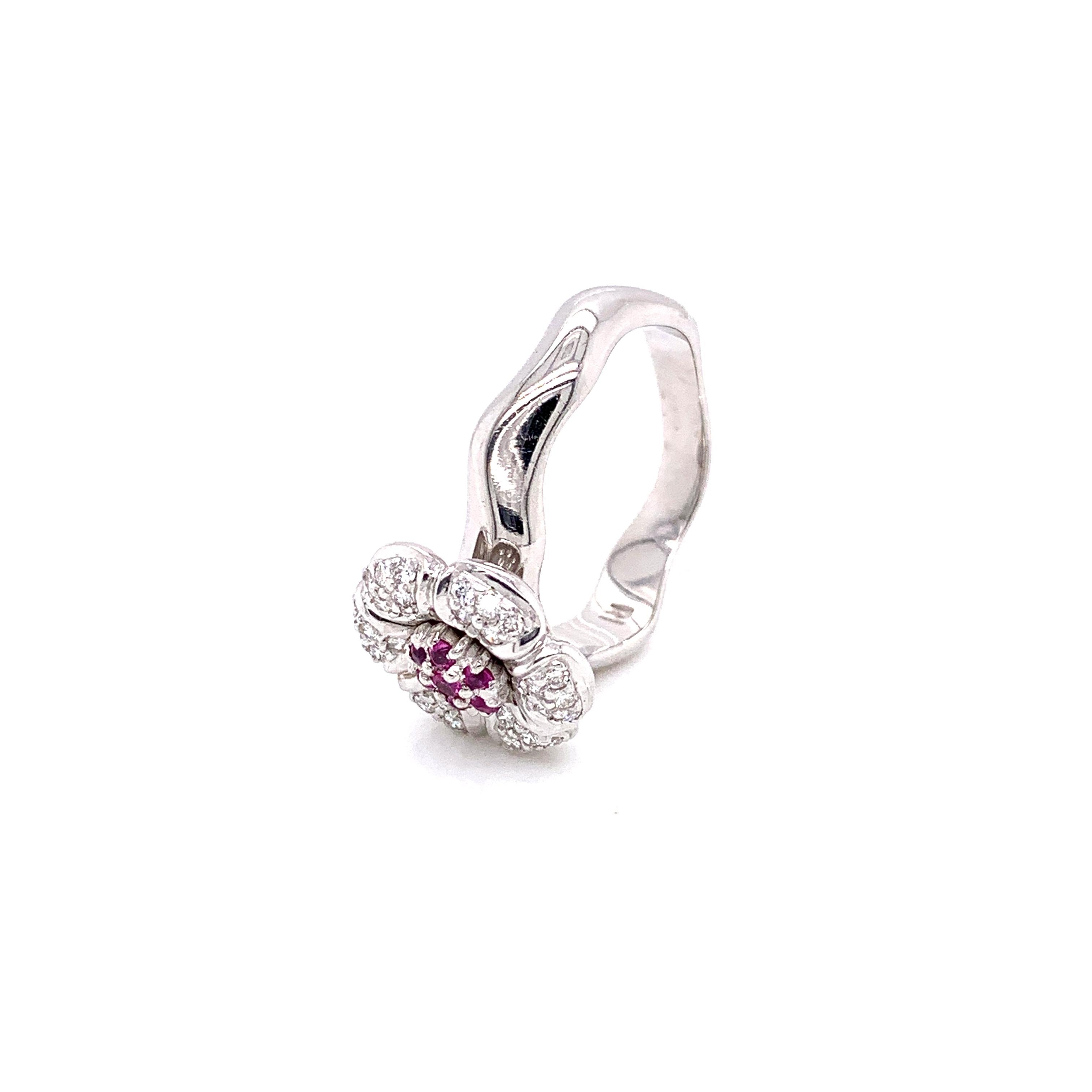 pink flower engagement ring
